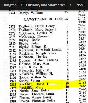 Electoral Roll entry
