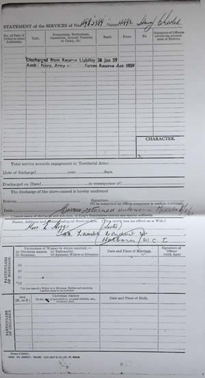 Army discharge paper