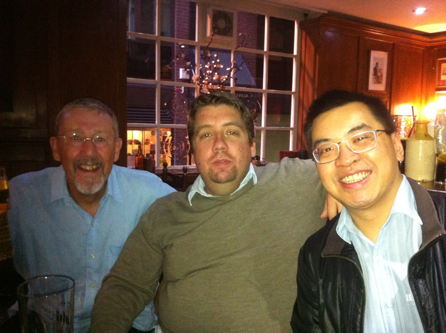 with friends at the drink-up