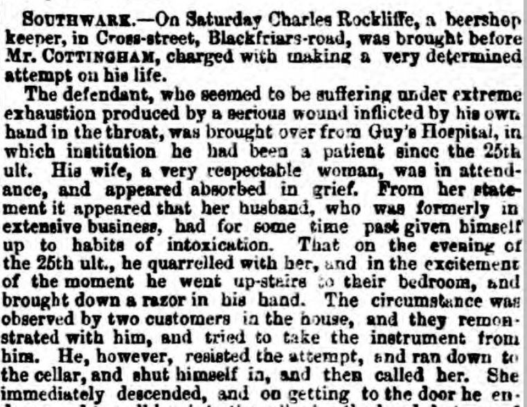 Newspaper report of attempted murder